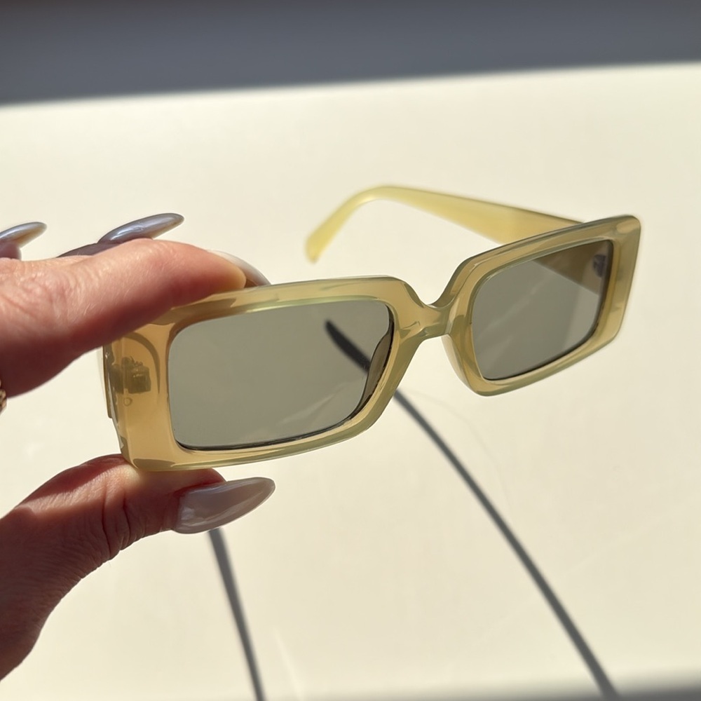 Yellow Rectangular Sunglasses Mango - Picture 4 of 7